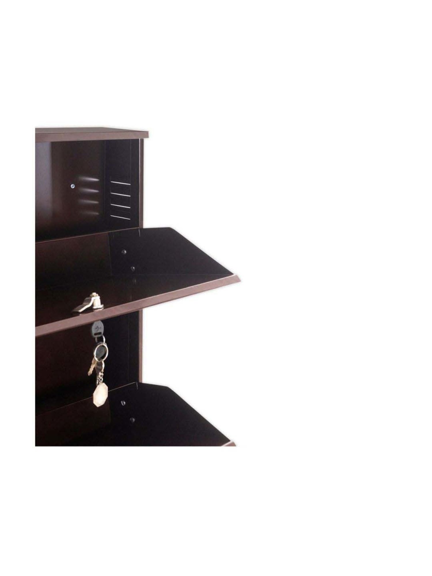 Delite Kom Metal Shoe Rack - 29" 5 Shelf, Coffee, PowderCoat, Wall Mount, DIY