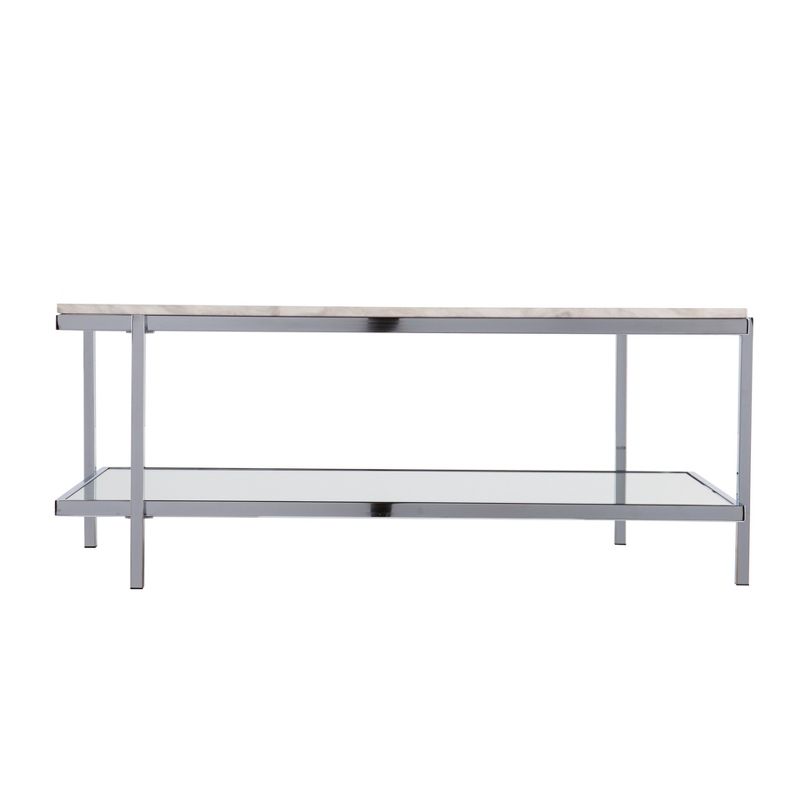 Coretta Faux Marble Cocktail Table White - Aiden Lane