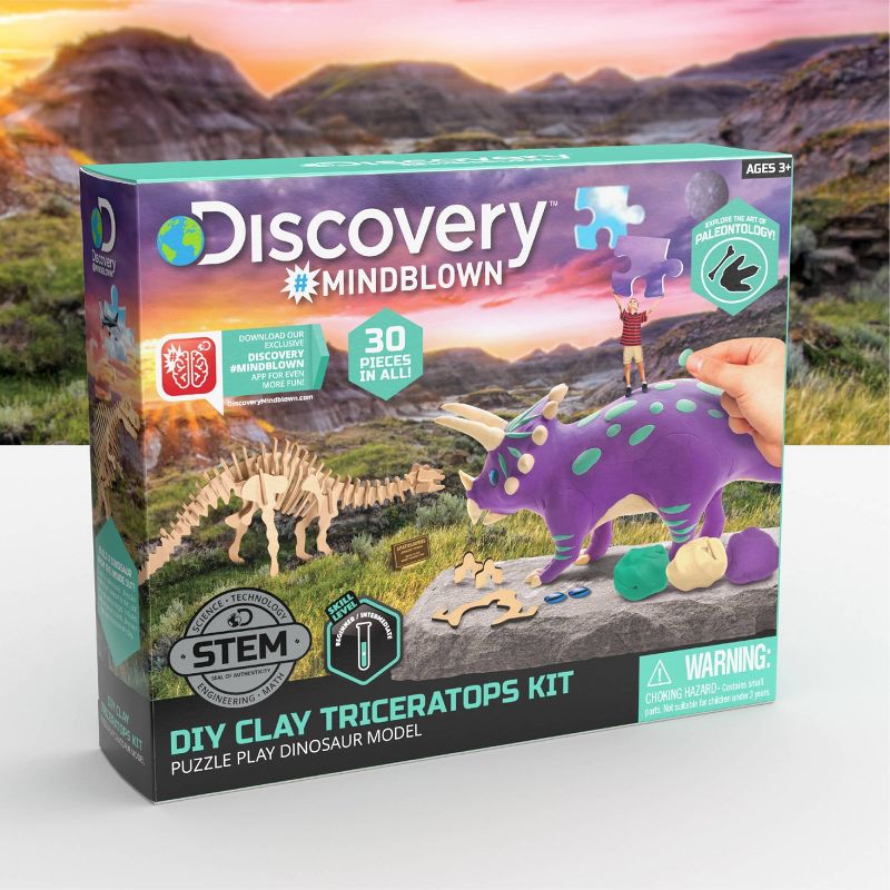 Discovery Kids Toy Dinosaur DIY Puzzle Clay Triceratops
