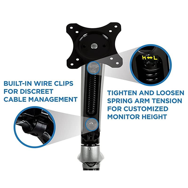 MI-4PC313S Triple Desk Monitor Mount, Silver