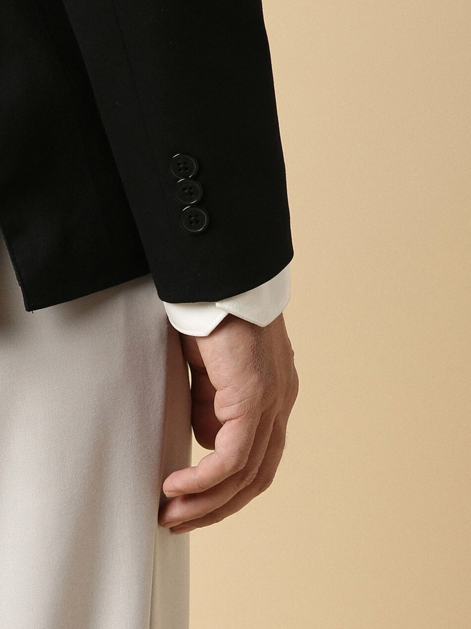 Allen Solly Black Slim Fit Blazer