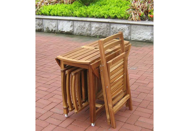 Acacia Folding Dining Chairs Set of 4 - Merry Products