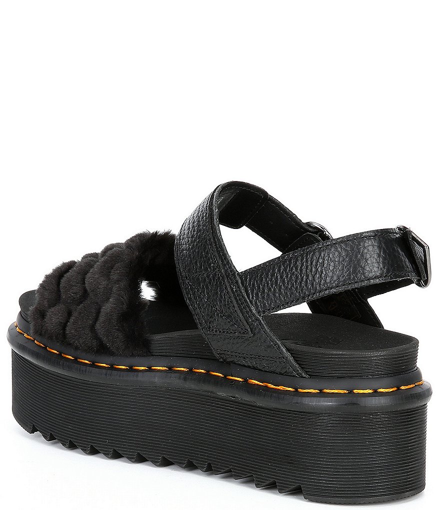 Dr. Martens Women's Voss Quad Fluffy Faux Fur Platform Sandals