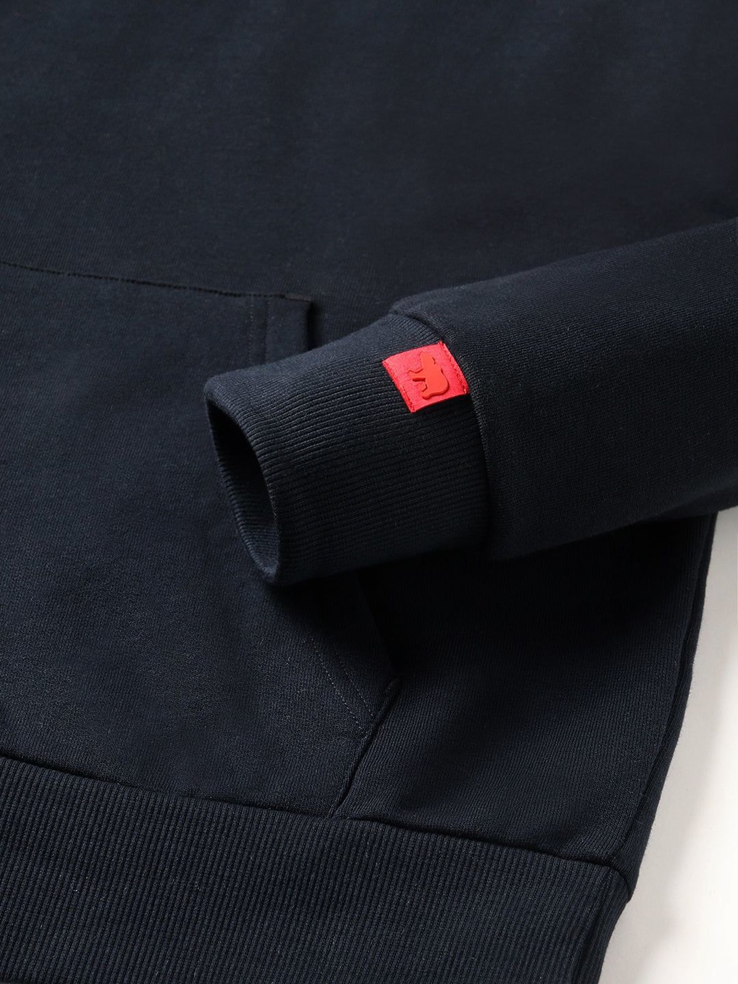 The Bear House Blue Cotton Regular Fit Hooded Sweatshirt