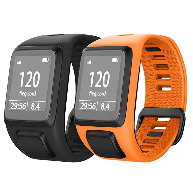 Compatible with Spark 3Golfer 2AdventurerRunner 23 Silicone Watch Band Replacement for SparkSpark 3Golfer 2AdventurerRunner 23 Smartwatch BlackOrange