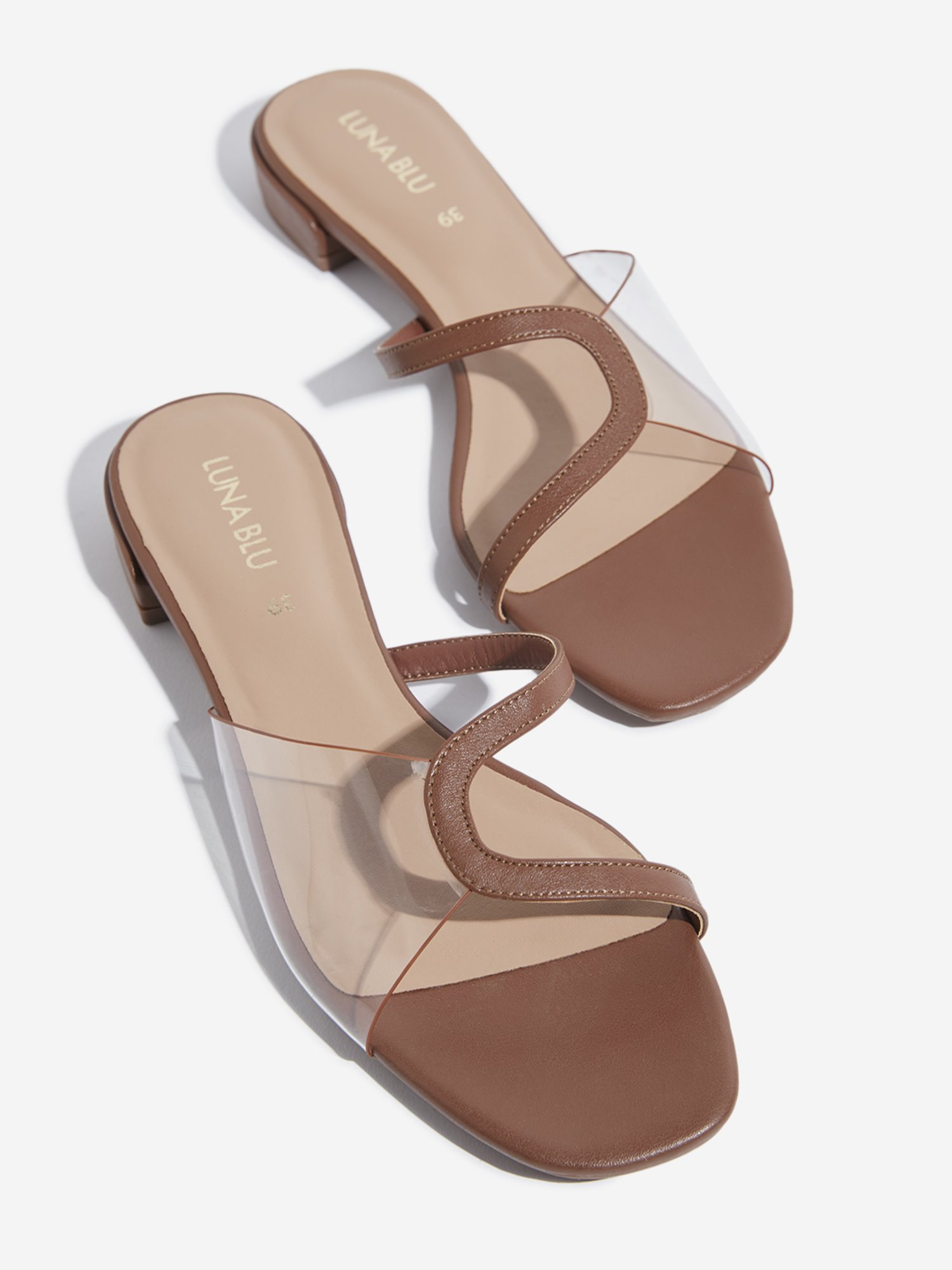 LUNA BLU by Westside Tan Vinyl Strap Slides