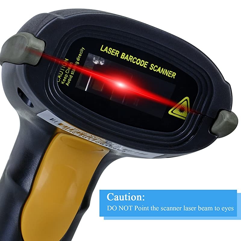 USB Laser Barcode Scanner Wired Handheld Bar Code Scanner Reader Black