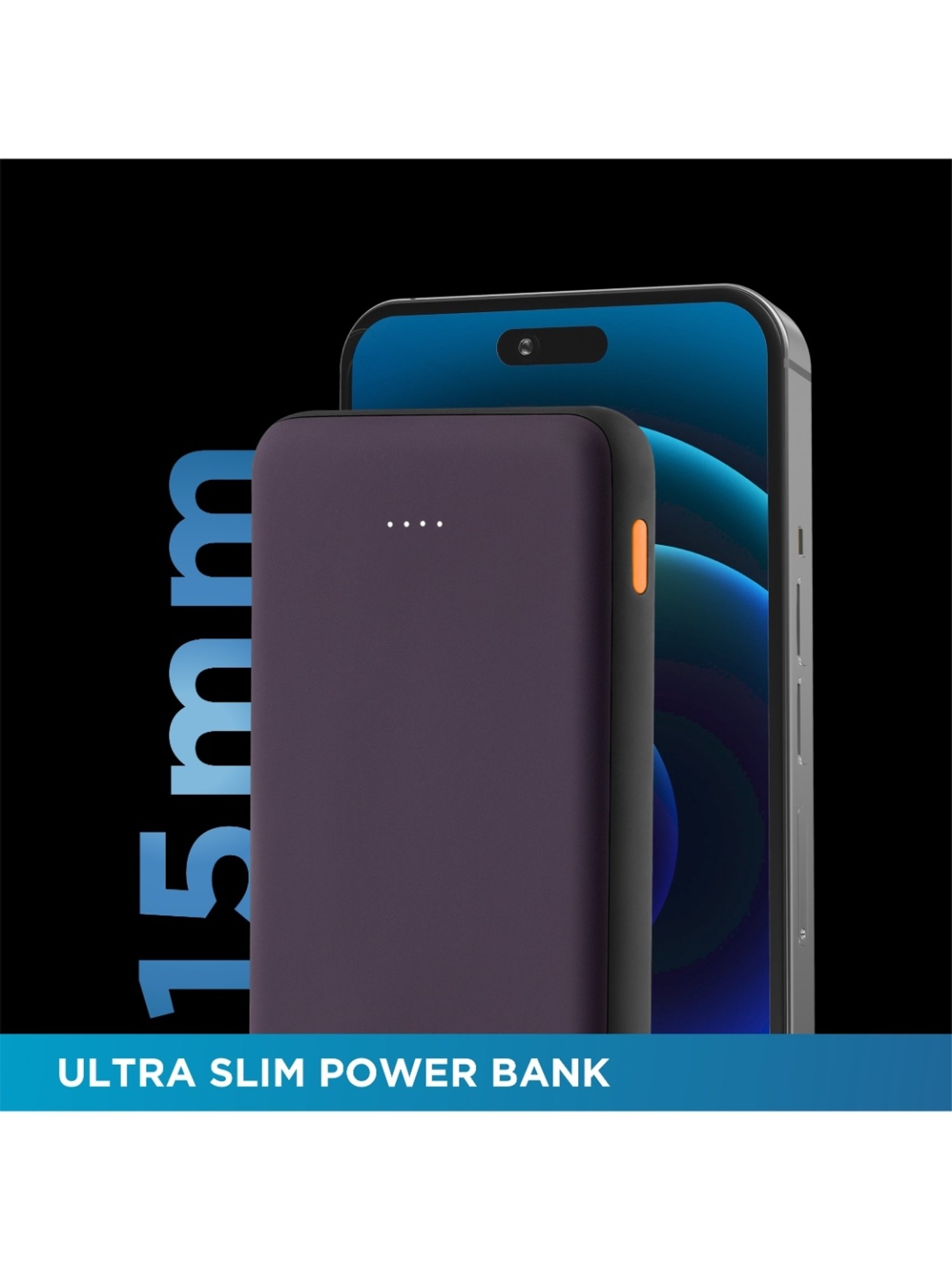 URBN 10000 mAh Ultra Slim 12W Power Bank with Type C Input-Output (Purple)