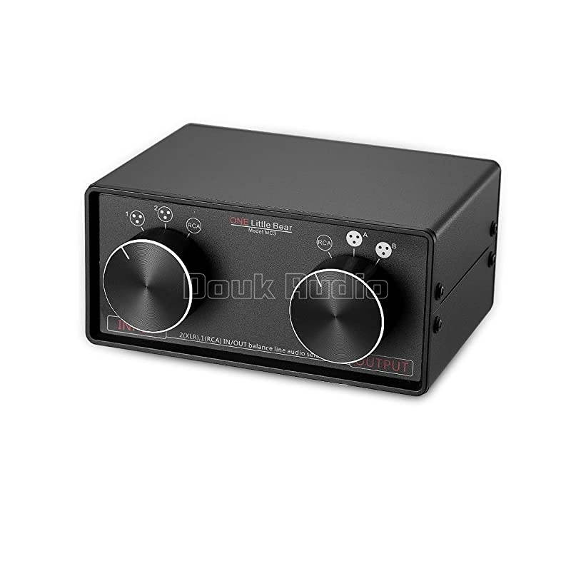 Little Bear MC3 3-IN-3-OUT XLR Balanced/RCA Stereo Converter Audio Selector Splitter Box Passive Preamp XLR to RCA Audio Switch (XLR & RCA)
