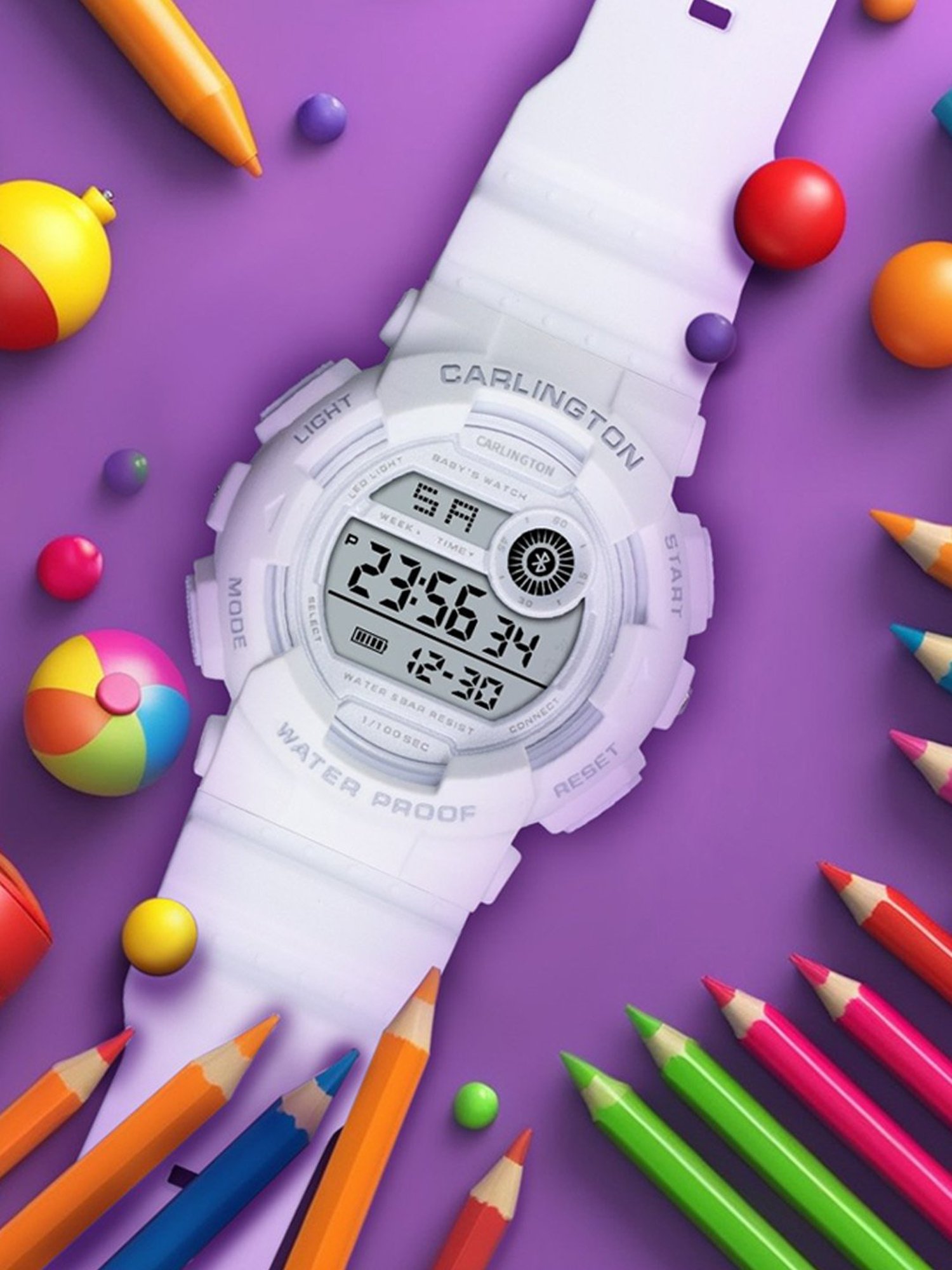 Carlington Junior 9121 White Unisex Digital Watch