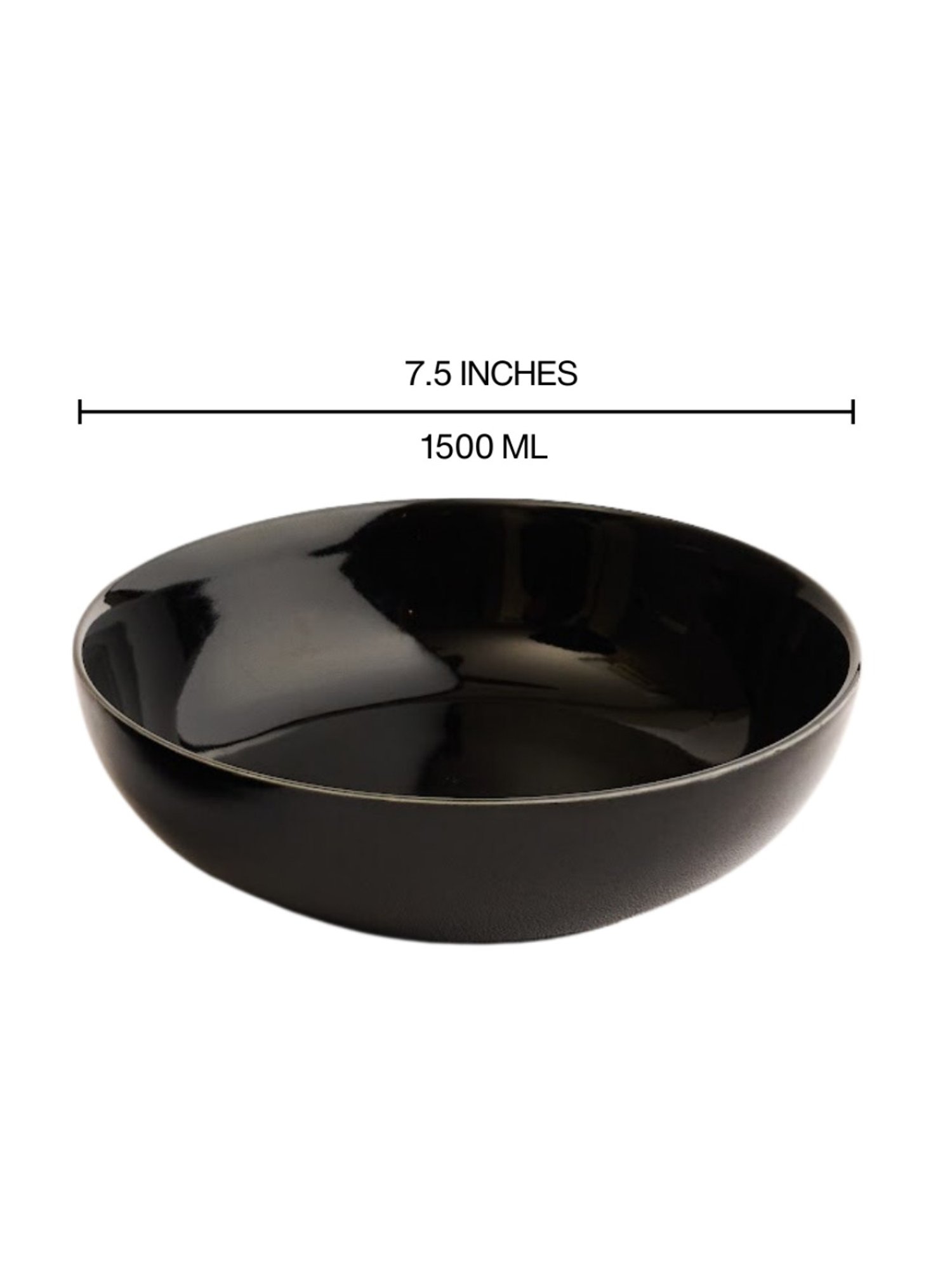 BlackCarrot Black Ceramic Snack Bowls Set of 2