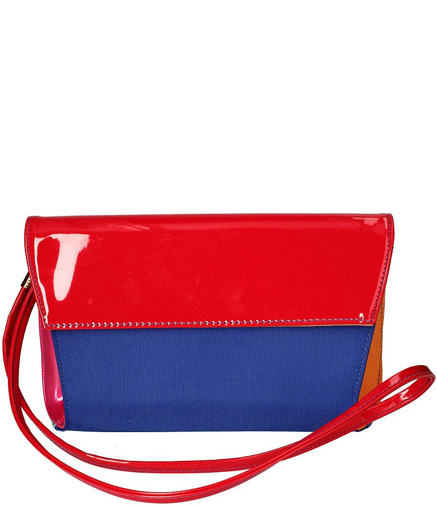J. Renee 10.344 Harra Colorblock Patent and Fabric Convertible Clutch
