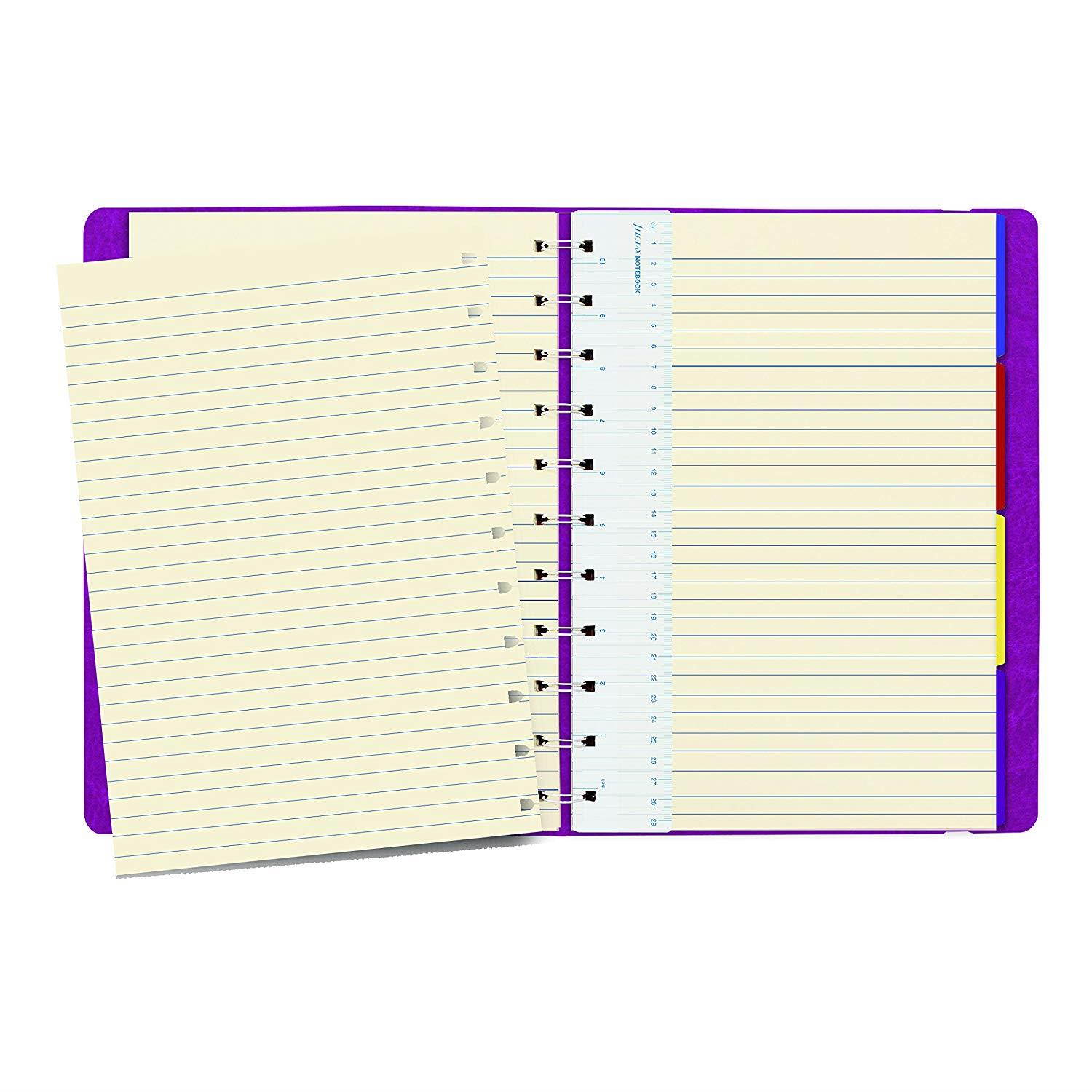 FILOFAX REFILLABLE NOTEBOOK CLASSIC, 10.8" x 8.5" Fuchsia - Elegant leather-look cover with moveable pages - Elastic closure, index, pocket and page marker (B115105U)