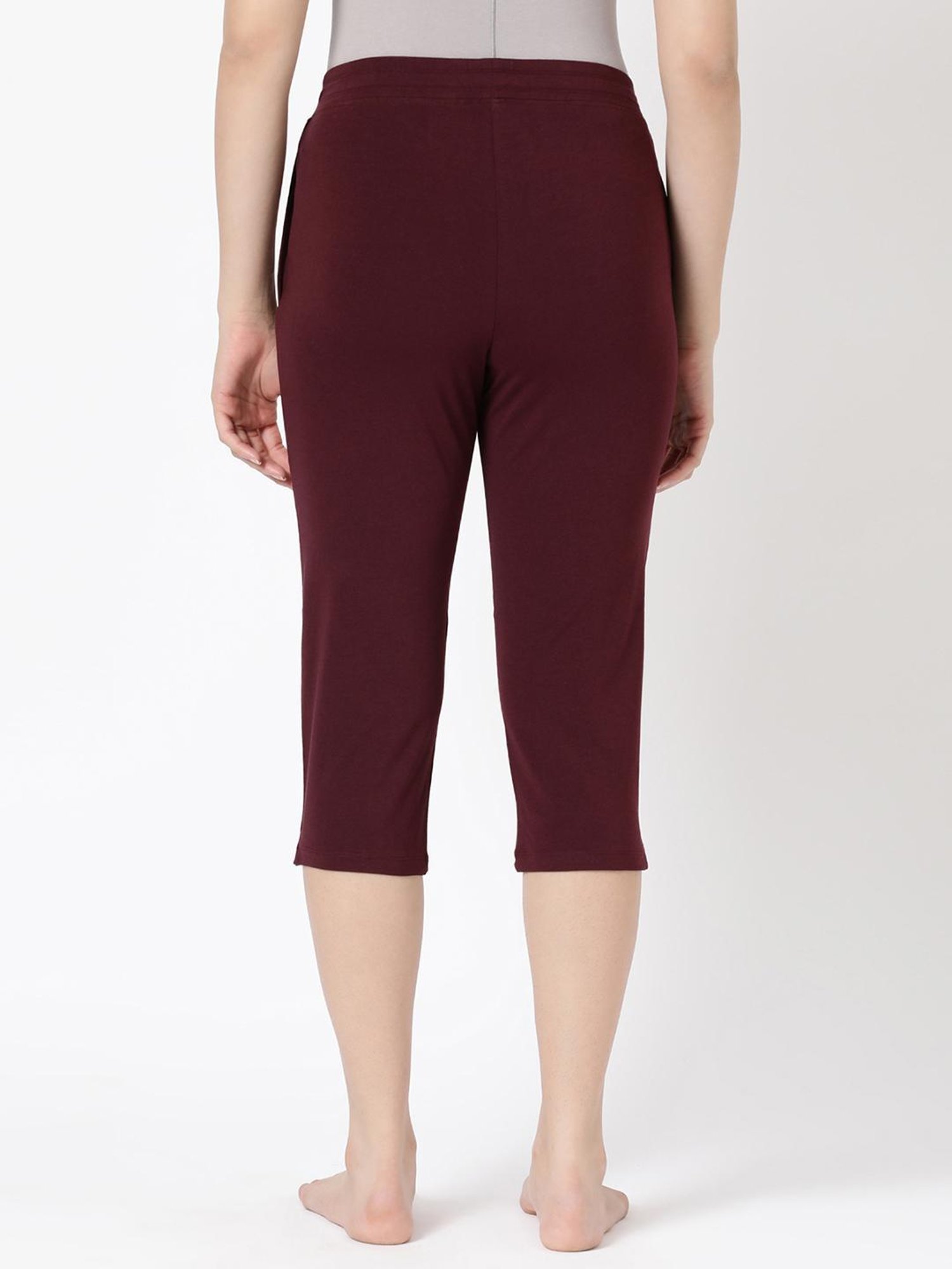 BLOSSOM Maroon Cotton Capris