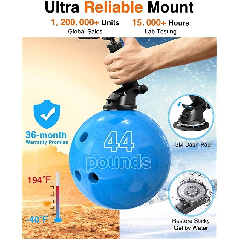 Car Phone Mount Universal Cell Phone Holder for Car Dashboard Windshield Air Vent with OneClick Release Button Compatible with iPhone Samsung Google LG HTC amp More Smartphone