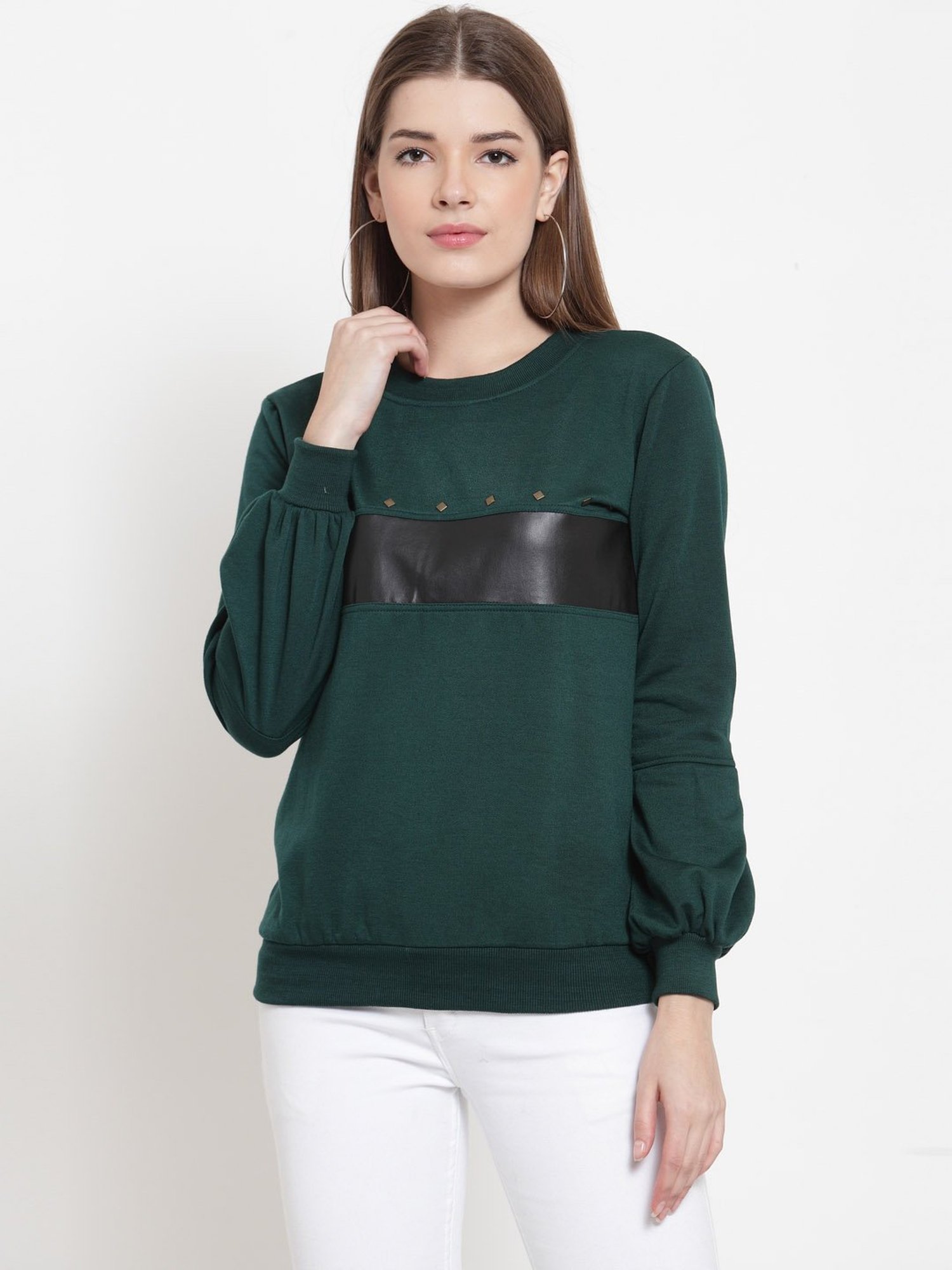 Belle Fille Teal Full Sleeves Sweatshirt