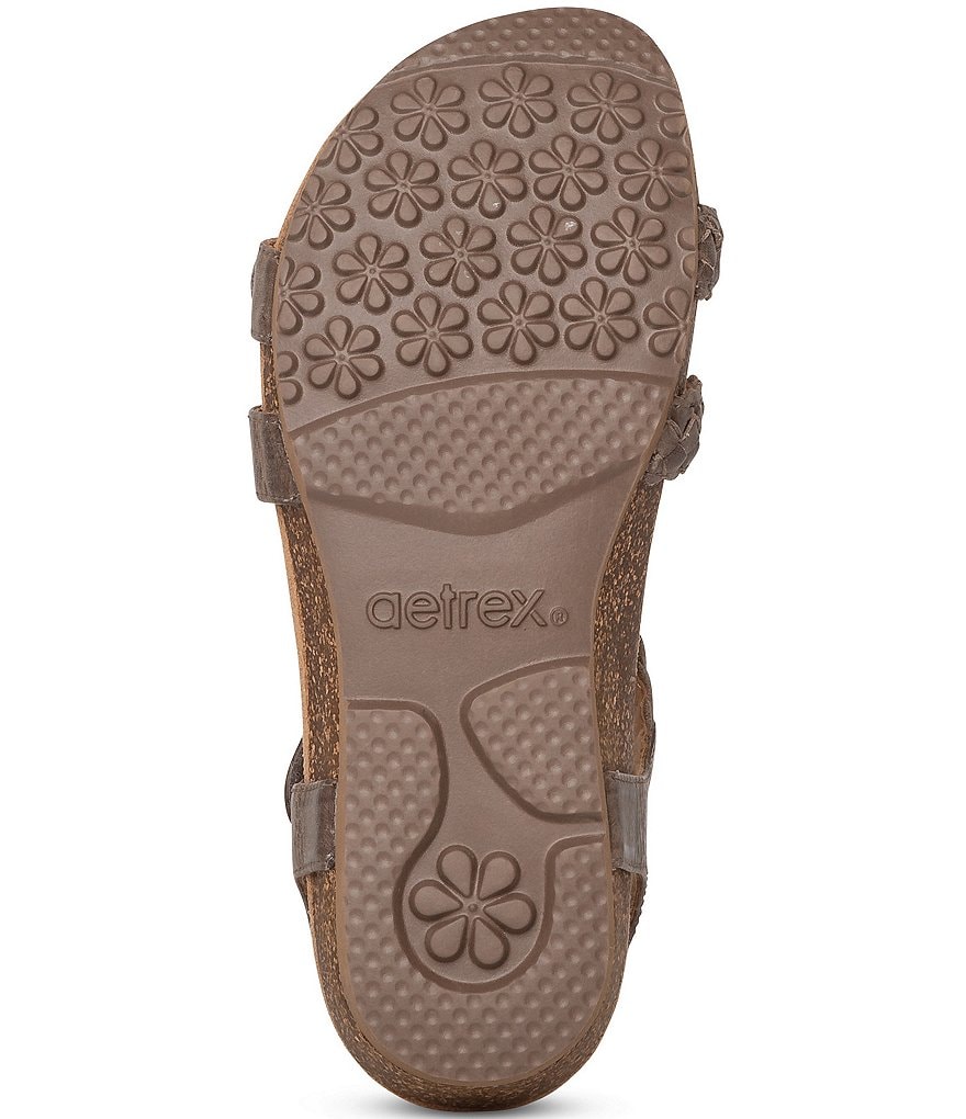 Aetrex Reese Braided Leather Gladiator Sandals