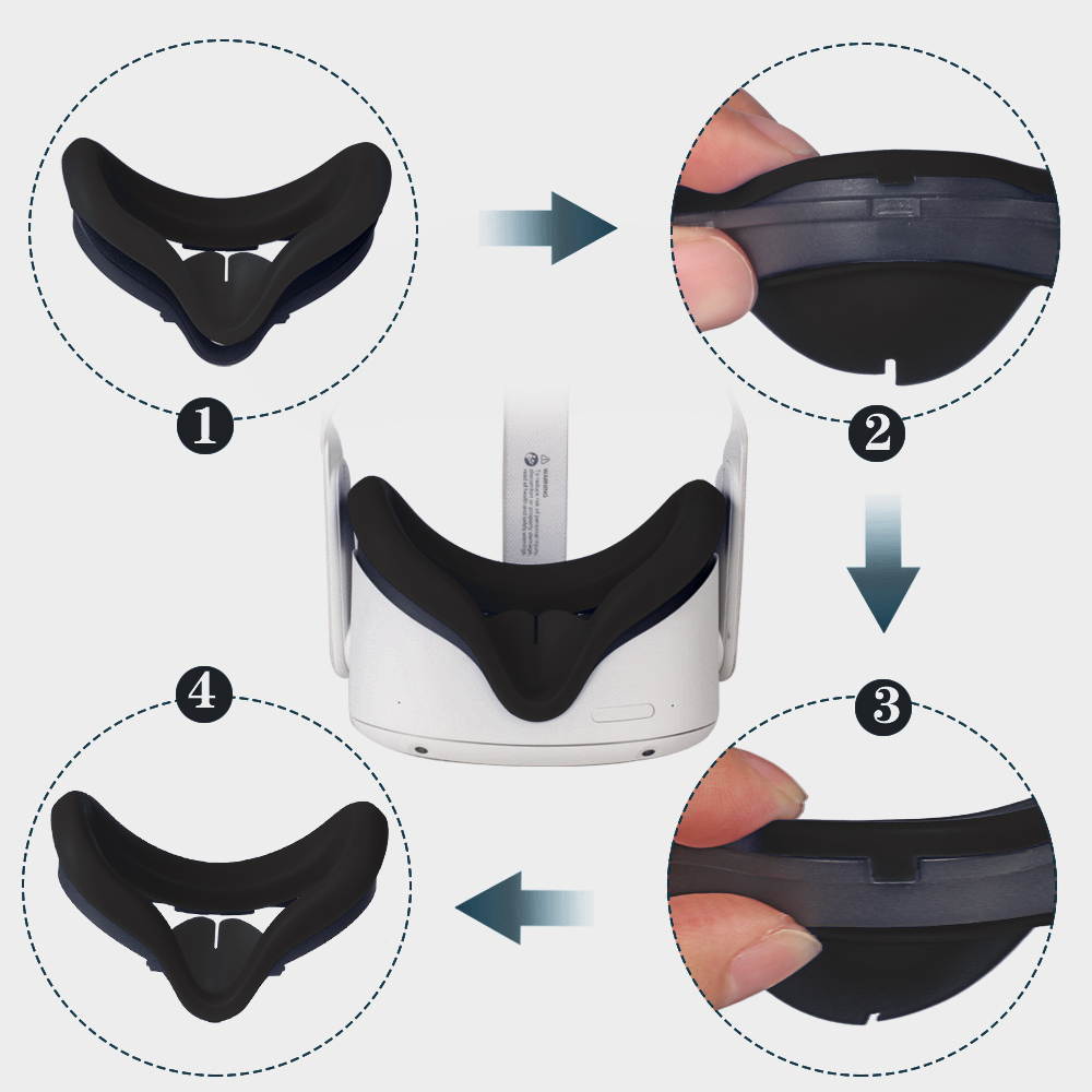 Silicone VR Face Cover for Oculus Quest 2 Face Pad & Face Cushion Compatible with Oculus Quest 2 VR Headset Accessories