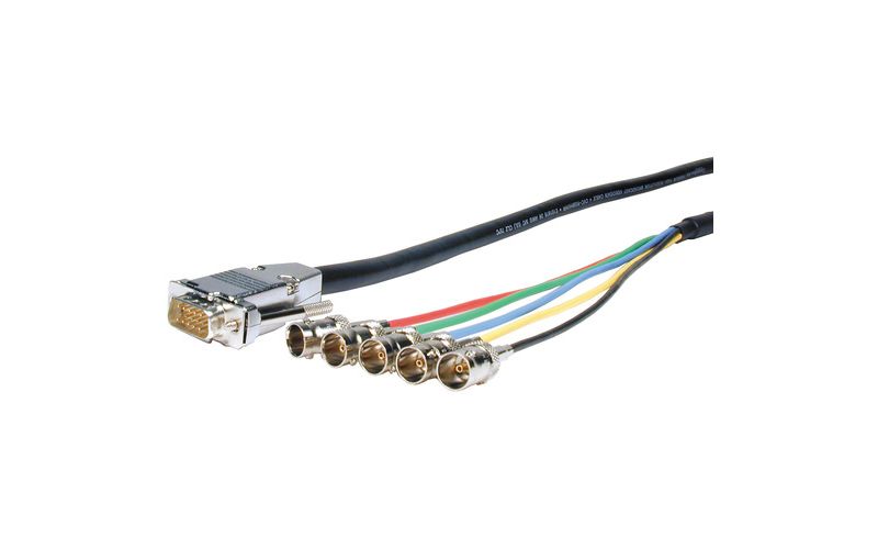 Comprehensive Pro AV/IT Series VGA HD15 plug to 5 BNC jacks cable 6ft - BNC/VGA Video Cable for Video Device - First End: 1 x HD-15 Male VGA