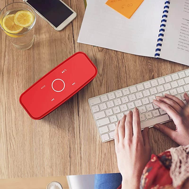 SoundBox Touch Portable Wireless Bluetooth Speakers with 12W HD Sound and Bass 20H Playtime Handsfree Speakers for Home Outdoor TravelRed