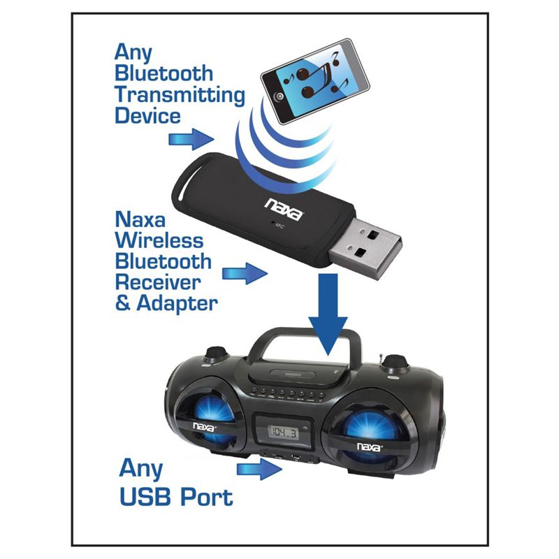 Naxa Wireless Audio Adapter with Bluetooth&reg; for USB Connectors