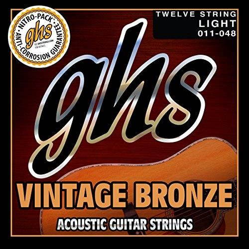 ghs strings ghs vintage bronze acoustic guitar strings12 string setlight 011048 vn12l