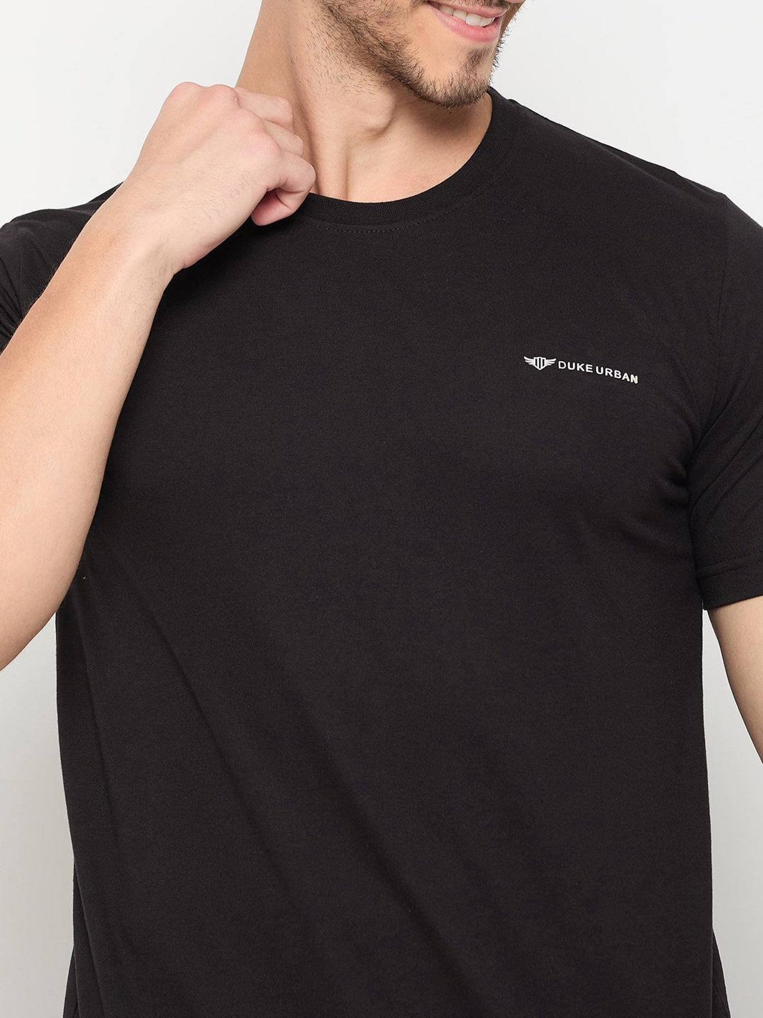 Duke White & Black Regular Fit T-Shirt