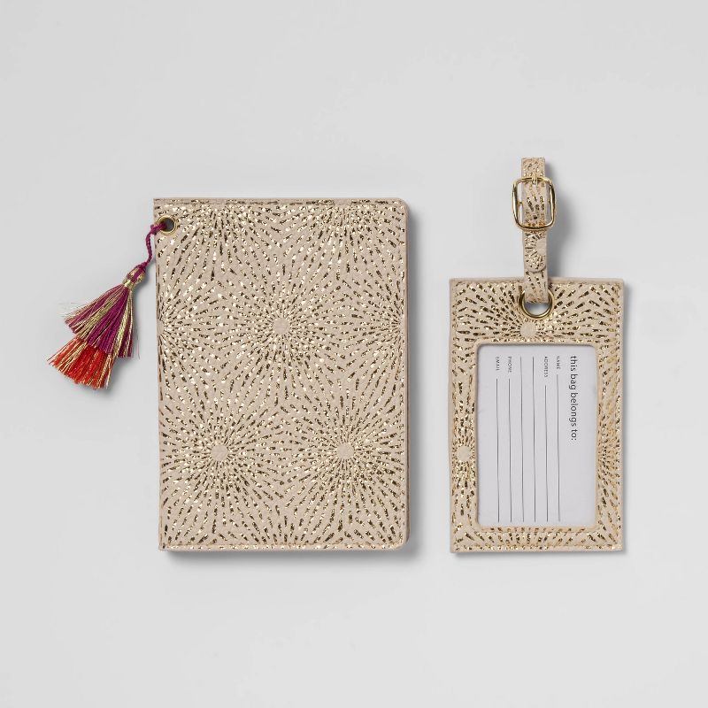 Passport & Luggage Tag Set Gold Starburst - Opalhouse™