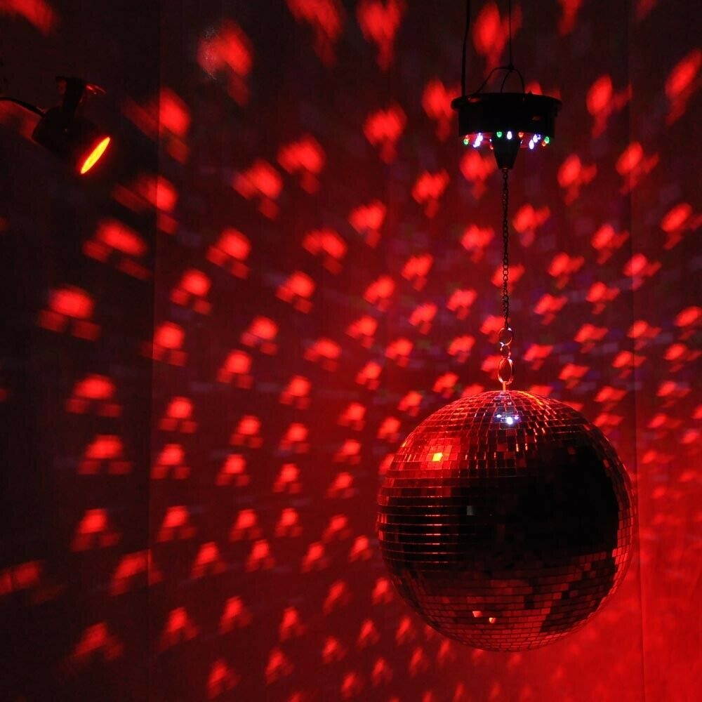 12" Large Mirror Glass Disco Ball DJ Dance Home Party Stage Lighting Bands Club