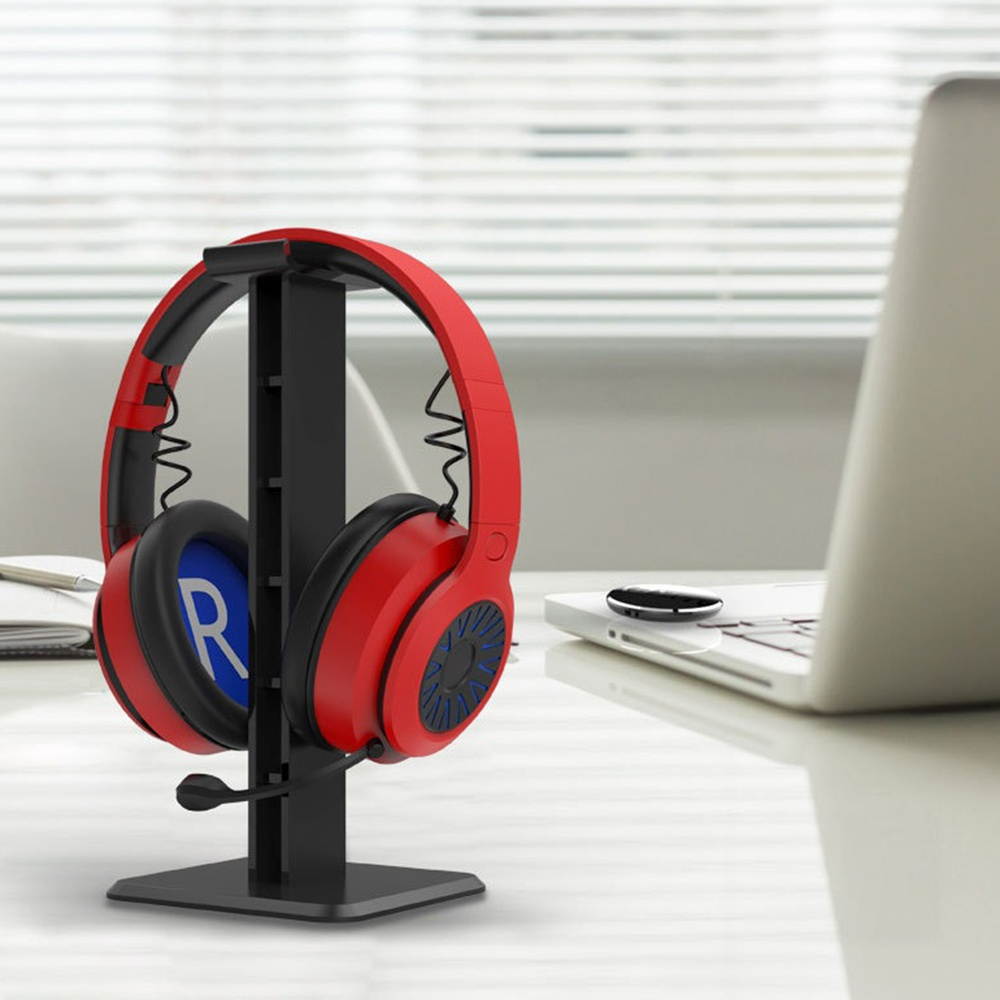 Convenient Headphone Stand Headset Holder All-in-One Solid Earphone Stand ABS Solid Base for All Headphones Fashion Display (Black)