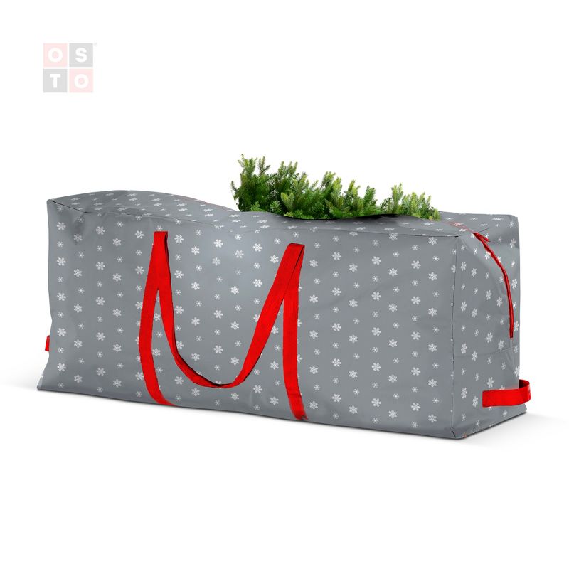 OSTO Artificial Christmas Tree Storage Bag for Disassembled Trees Up to 9 ft.; Has Shoulder Straps, 2-Way Zipper, and Card Slot, Waterproof Polyester