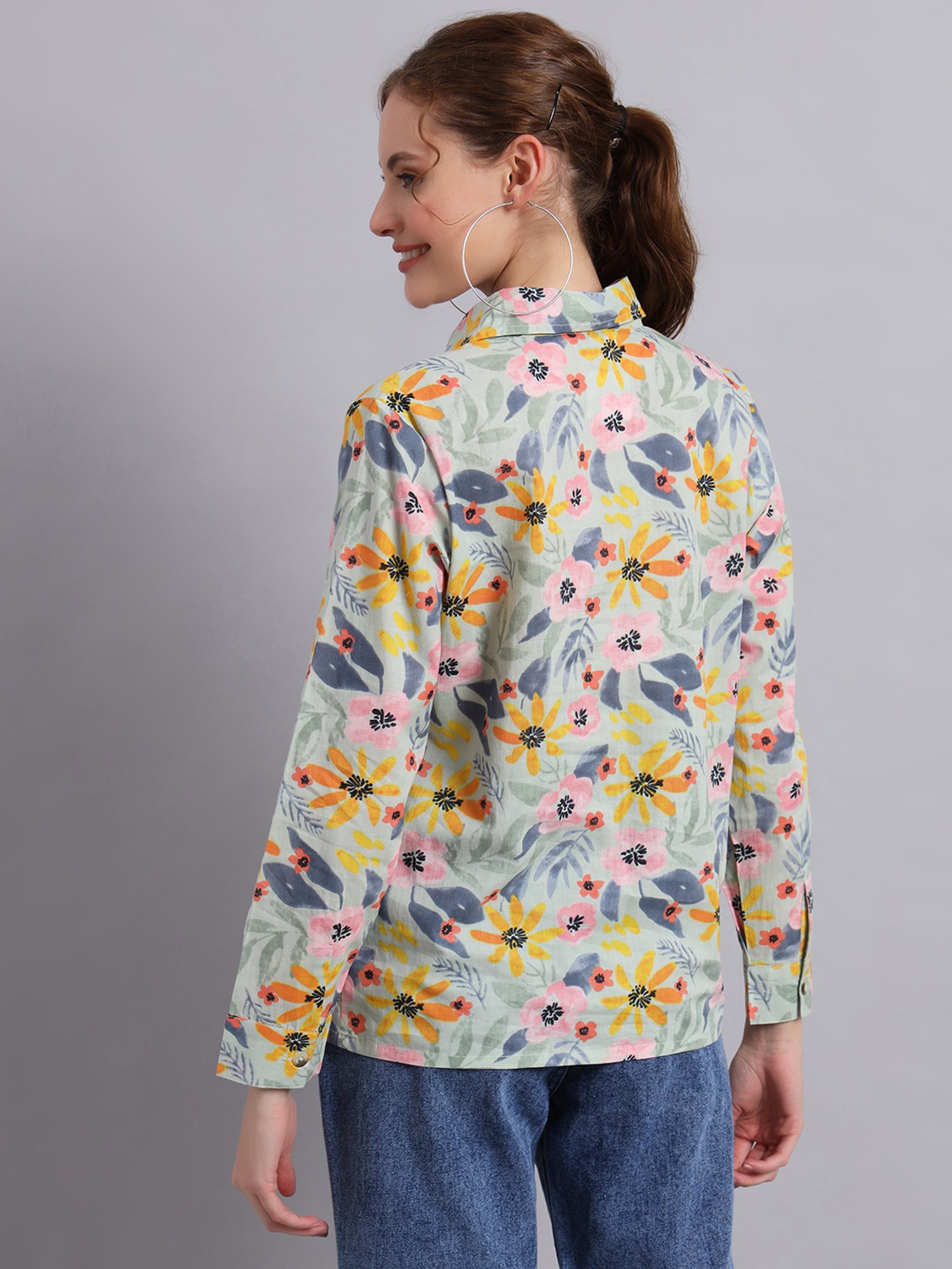 DECKEDUP Multicolor Floral Print Tunic