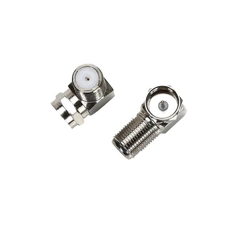 F Type Right Angle 90 Degree Male to Female Cable Connector Coax Adapter Pack of 2