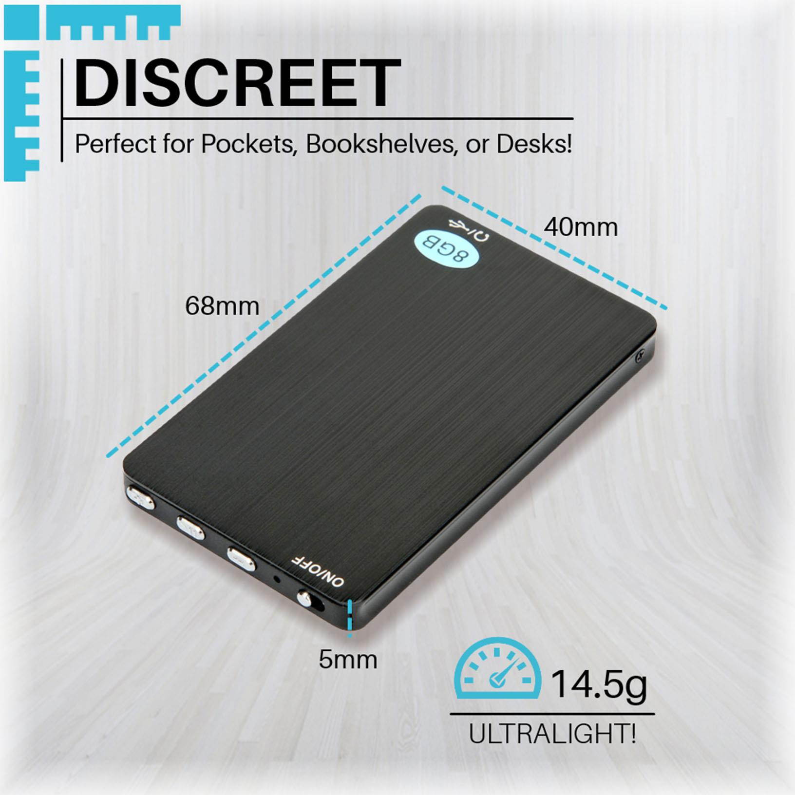 Mini Spy Audio Recorder Voice Activated Listening tool Aid Device 96 Hrs 8GB Bug