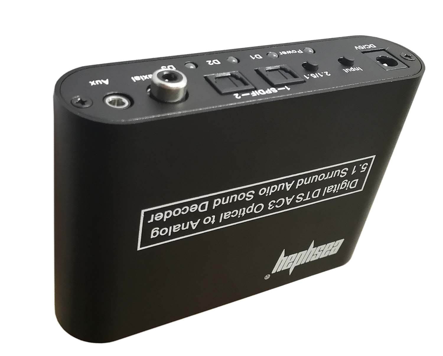 EULAN 5.1 Decoder Optical Toslink Coaxial Dolby AC3 DTS Digital to 5.1 2.1 CH Analog Audio Converter Decoder with Optical Cable and Power Adapter