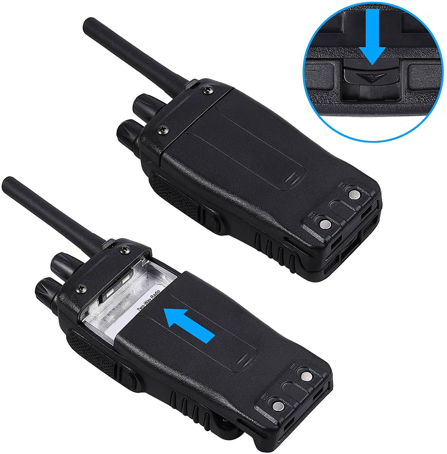 2 PCS Walkie Talkies Long Range 16 Channel 2 Way Radio FRS462MHz Walky Talky Rechargeable with USB Charger Original Earpieces for Field Survival Biking Hiking