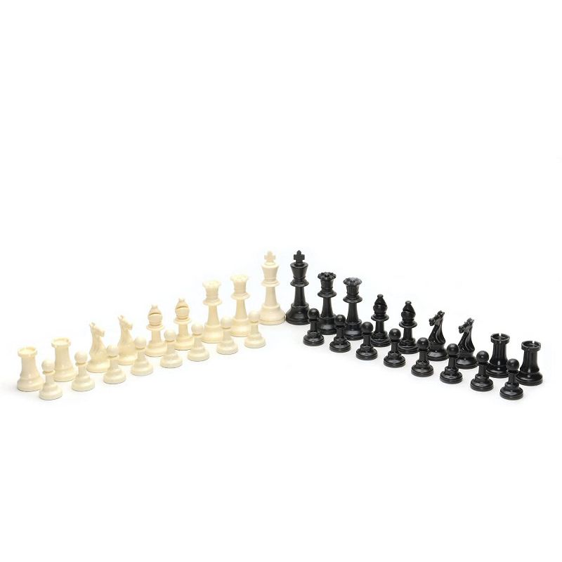 WE Games Weighted Plastic Staunton Chessmen, Black & Cream - 3.75 in King