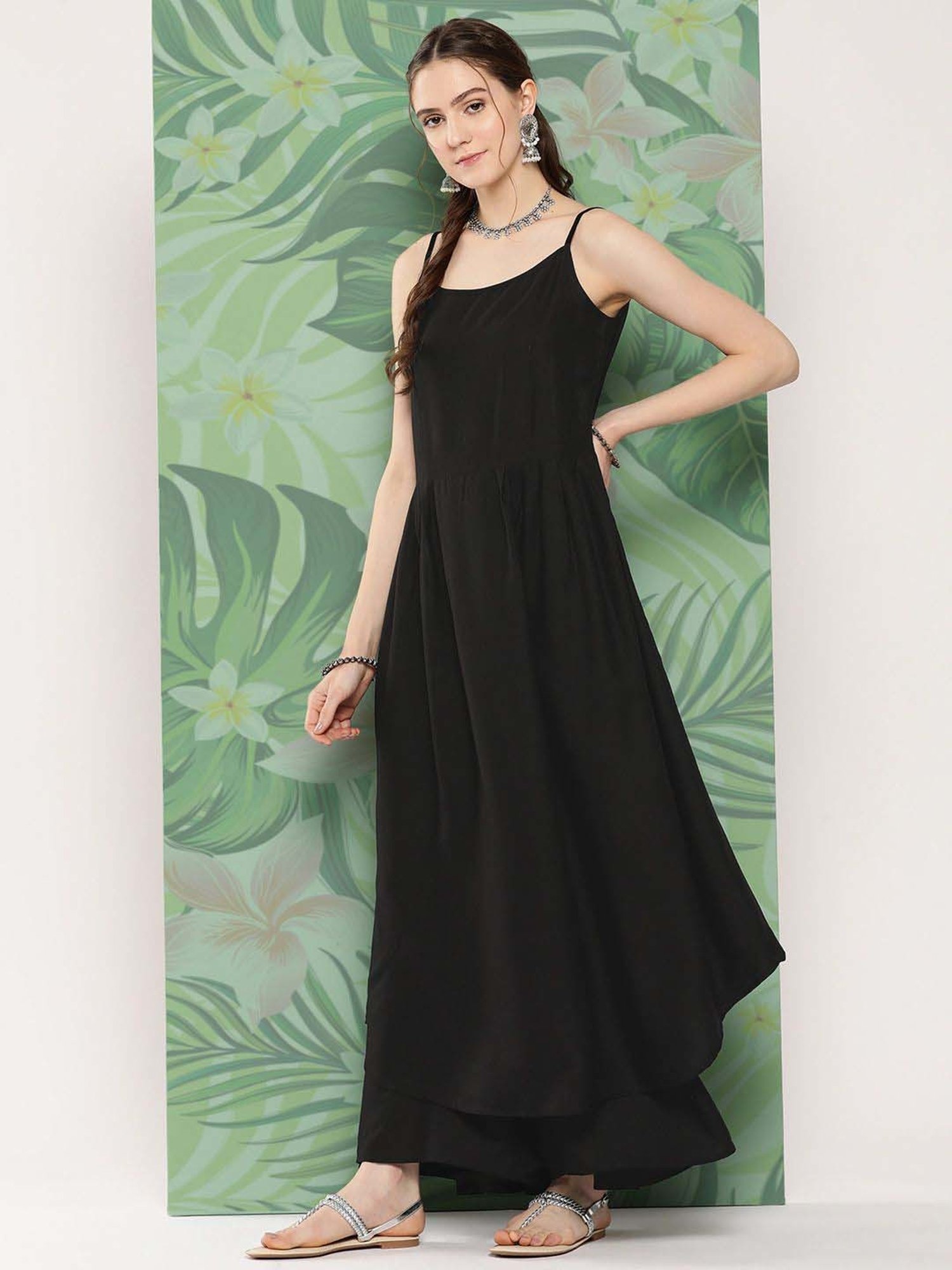 Inweave Black & White Kurta & Palazzo Set with Dupatta