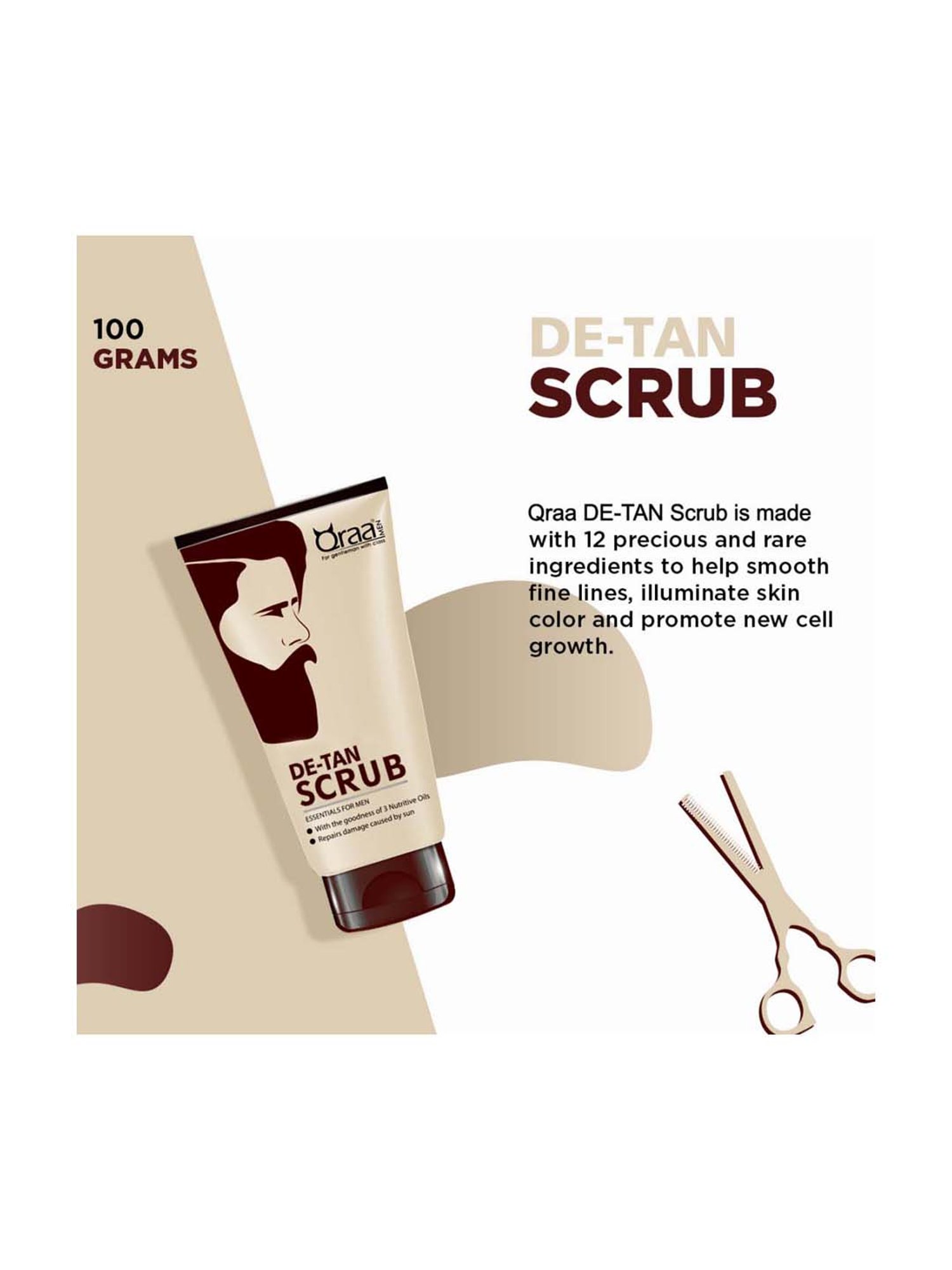 Qraa Men De-Tan Scrub - 100 gm