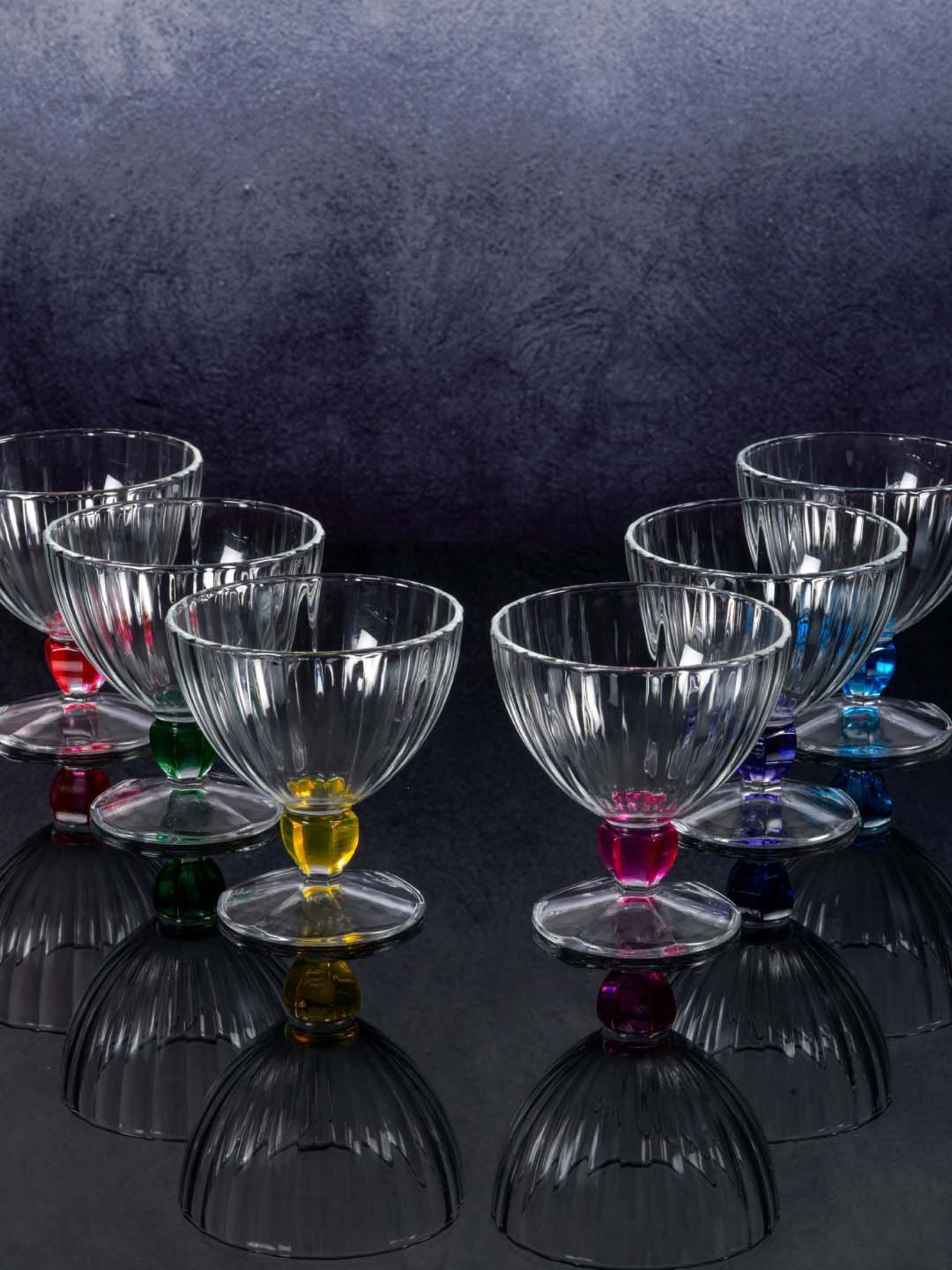 Luminarc Multicolor Glass Ice-Cream Bowl - Set of 6