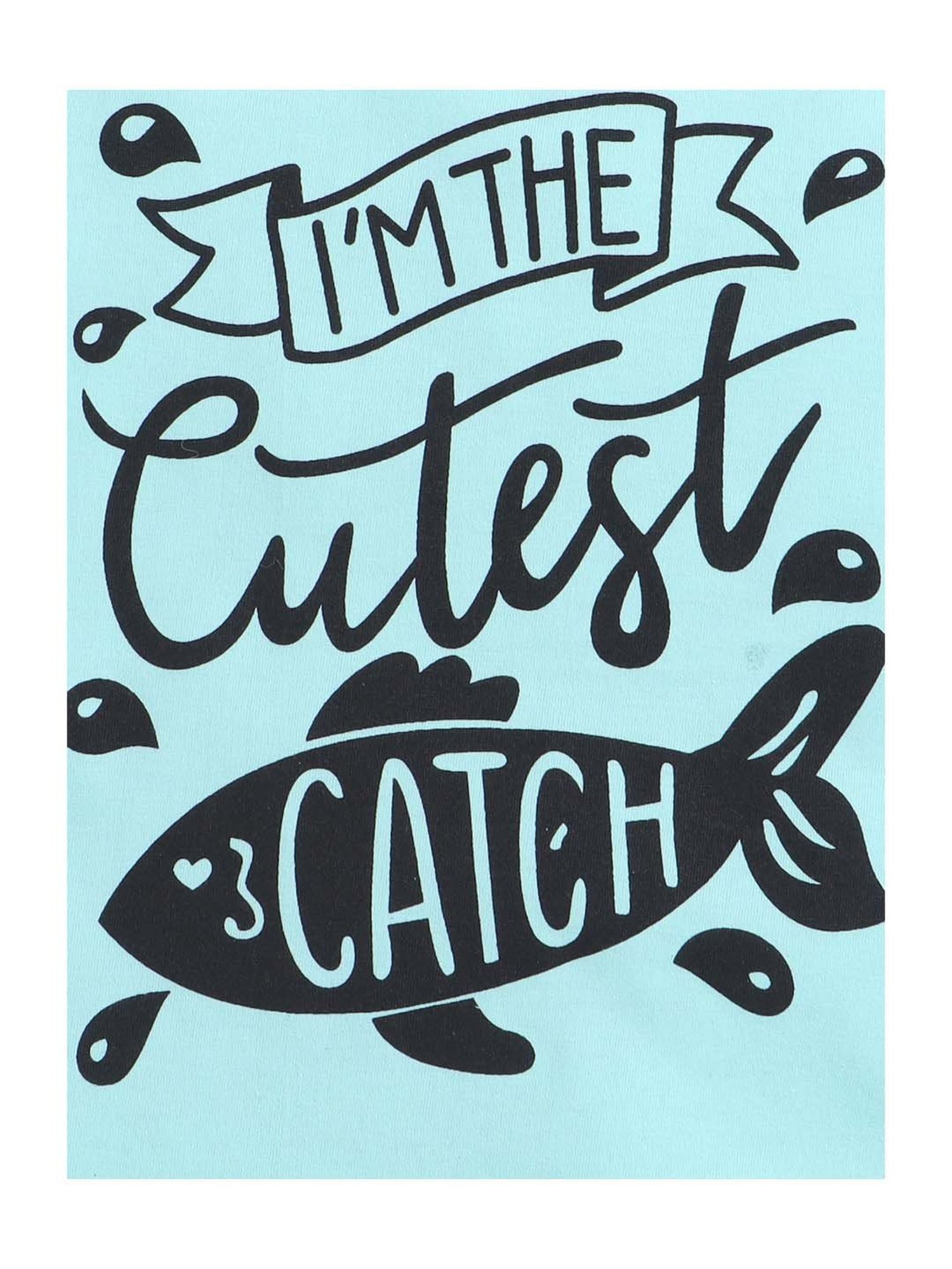 Little Angels Kids Blue Cotton Printed Onesie