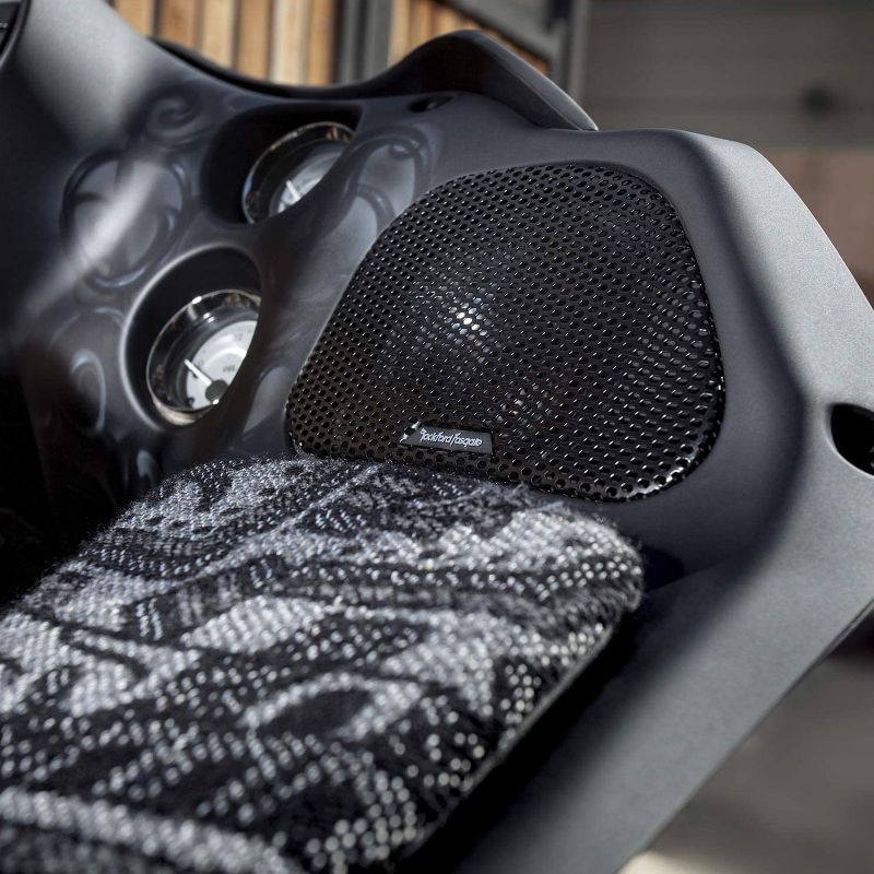 Rockford Fosgate TMS6RG Power 1998 - 2013 Harley Davidson Road Glide 6.5 Inch Full Range Fairing Motorcycle Speakers with Grilles