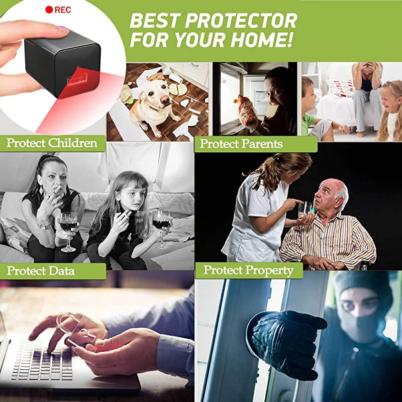 Camera Charger Hidden Camera Premium Pack Mini Camera 1080p USB Charger Camera Hidden Camera Hidden Nanny Cam Hidden Cam Hidden Cam Surveillance Camera Full HD
