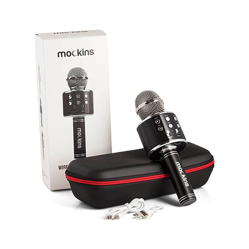 Wireless Bluetooth Karaoke Microphone with Built in Bluetooth Speaker AllinOne Karaoke Machine | Compatible with Android iOS iPhone Black Color