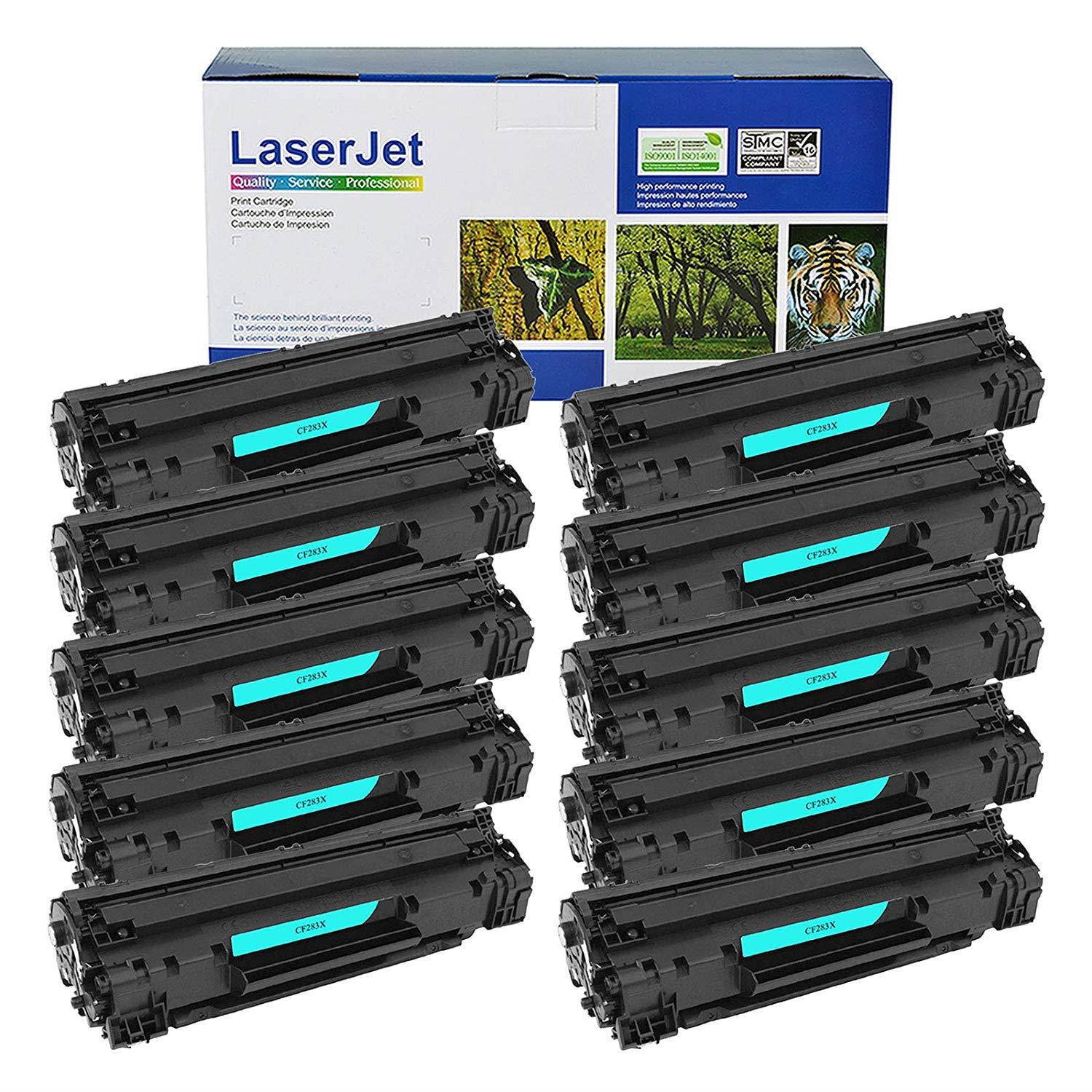 SuperInk High Yield Compatible Toner Cartridge Replacement with 83X CF283X for Laserjet Pro MFP M125a M126a M127fn M128f M201n M202n M225dn Printer (Black,10-Pack)