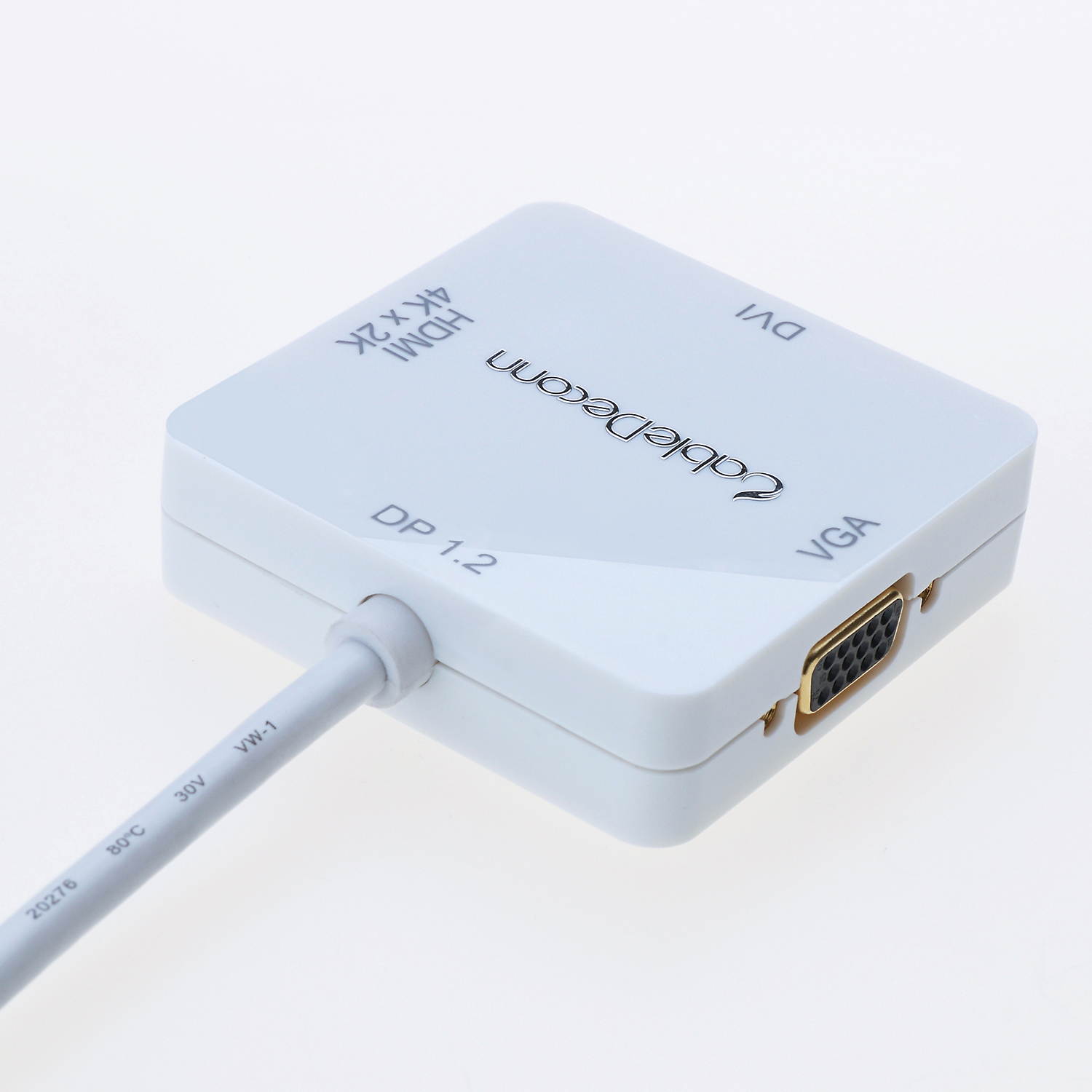 CableDeconn Thunderbolt Mini Displayport HDMI 4Kx2K to HDMI VGA DVI HDTV Video Cable Converter for Apple Macbook, Macbook Pro, iMac, Macbook Air, Mac Mini, Surface pro 2 3 4, Thinkpad ,Dell