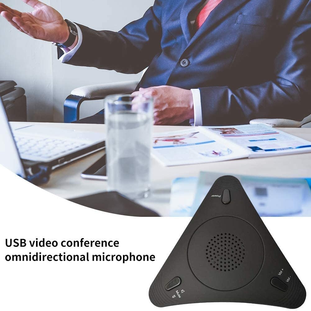 USB Conference Microphone,Desktop Computer Conference Omnidirectional Condenser Microphone Mic Speaker Speakerphone 360&deg; Audio Pickup Plug Play for Business Video Meeting