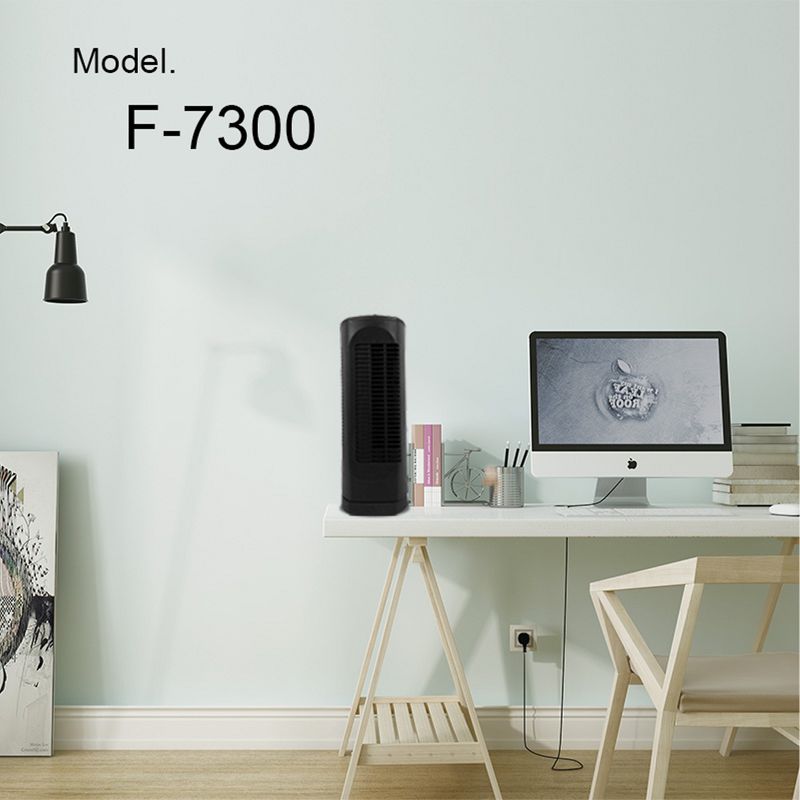 Optimus 17 in. Desktop Ultra Slim Oscillating Tower Fan-Black