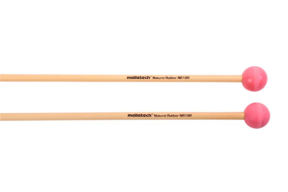 Malletech NR19R Natural Rubber Pink Rattan Xylophone Mallets