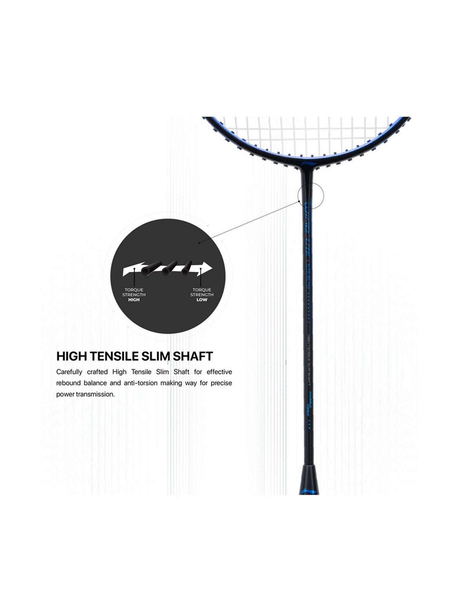 Li-Ning Wind Lite Stealth Badminton Racket (Blue) Size - Medium